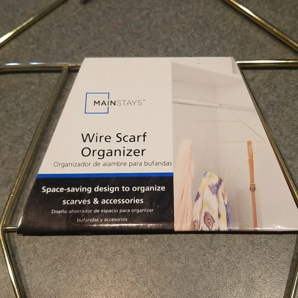 2 pack Mainstays Wire Scarf organizer new with tags gold finish